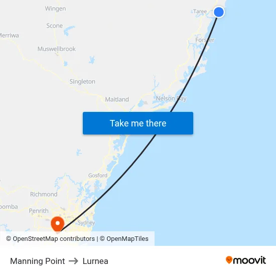 Manning Point to Lurnea map