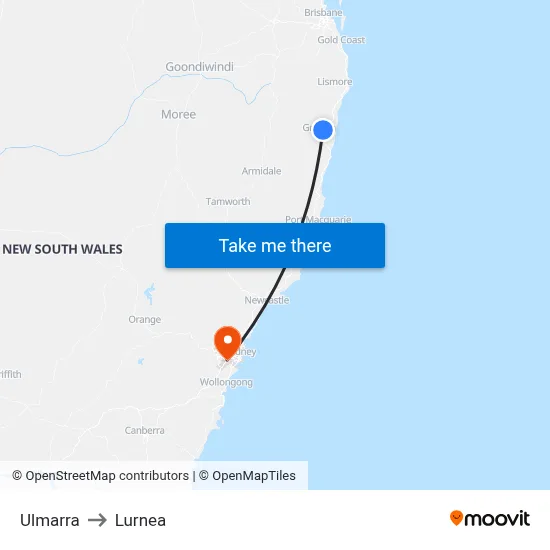 Ulmarra to Lurnea map