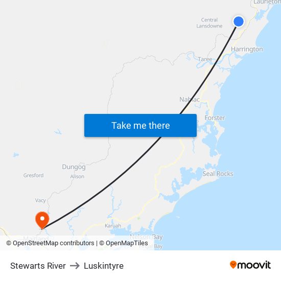 Stewarts River to Luskintyre map