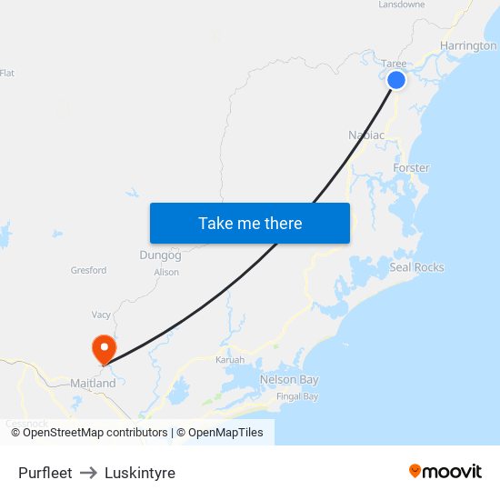 Purfleet to Luskintyre map