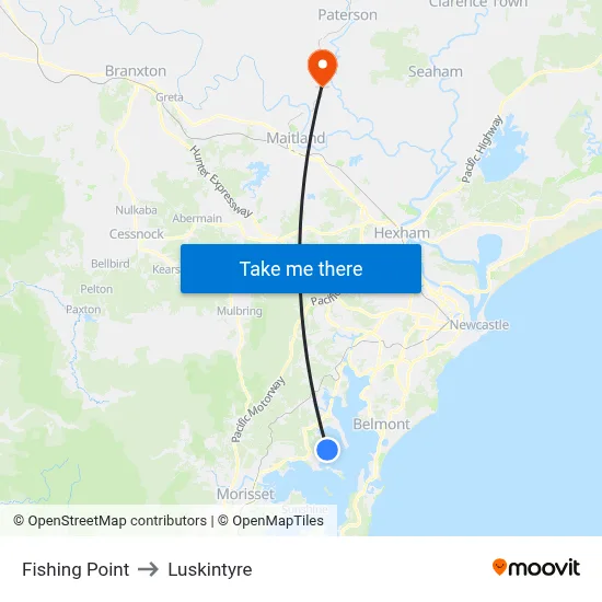 Fishing Point to Luskintyre map