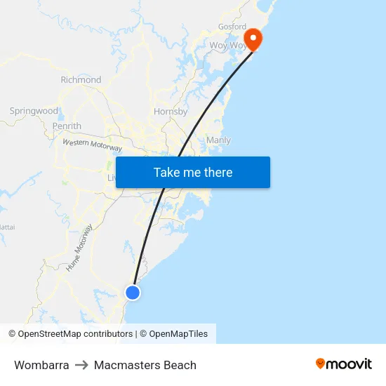Wombarra to Macmasters Beach map
