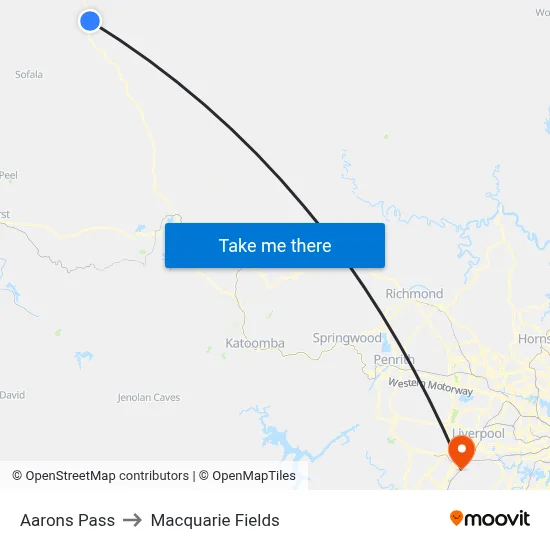 Aarons Pass to Macquarie Fields map