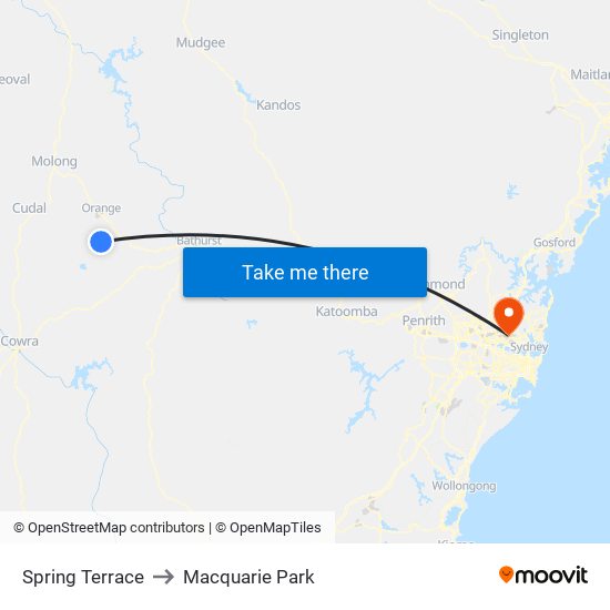 Spring Terrace to Macquarie Park map