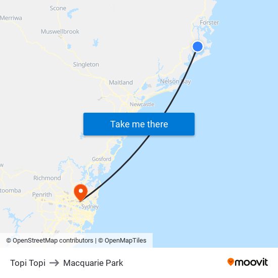 Topi Topi to Macquarie Park map