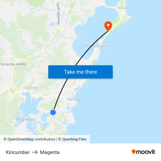 Kincumber to Magenta map
