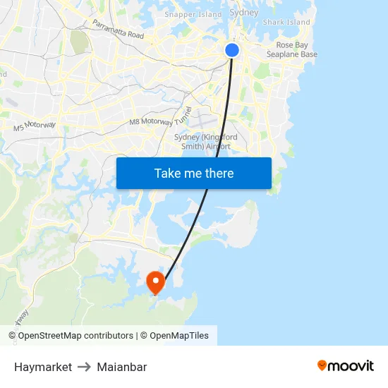 Haymarket to Maianbar map