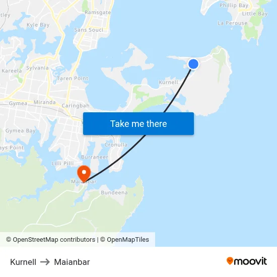 Kurnell to Maianbar map