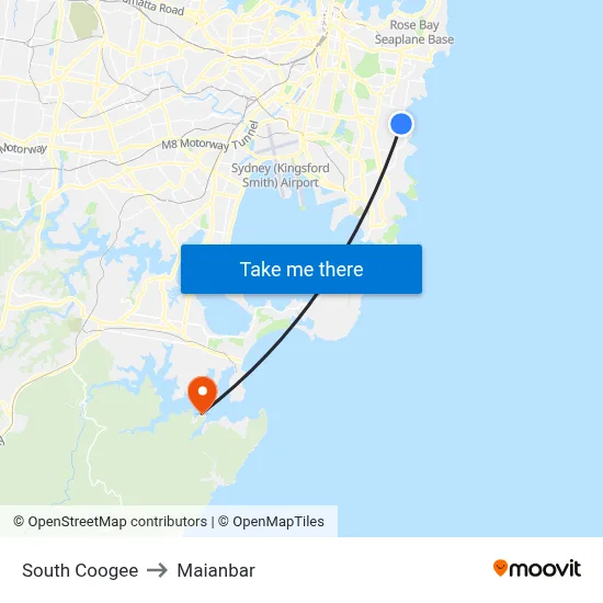 South Coogee to Maianbar map