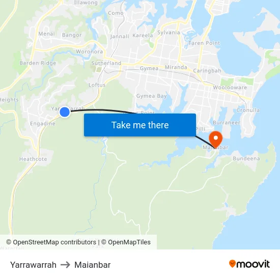 Yarrawarrah to Maianbar map