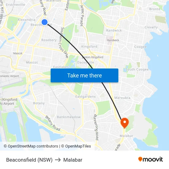 Beaconsfield (NSW) to Malabar map