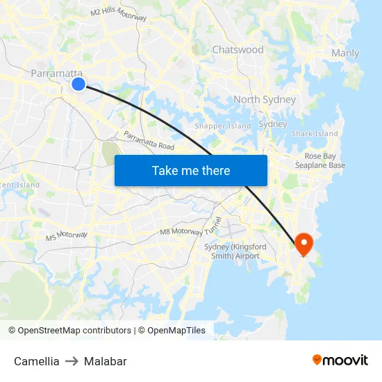 Camellia to Malabar map