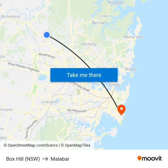 Box Hill (NSW) to Malabar map
