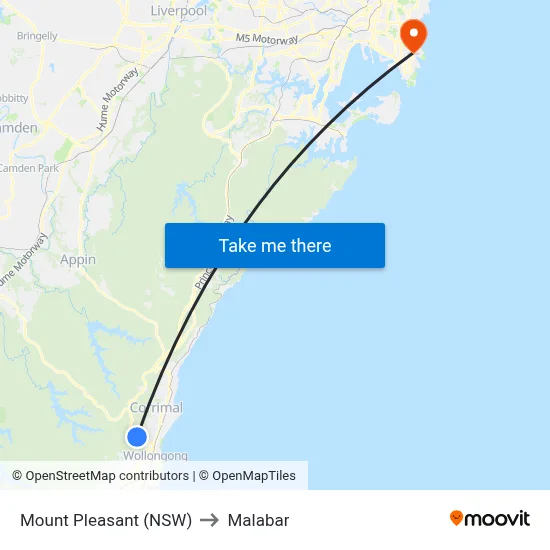 Mount Pleasant (NSW) to Malabar map