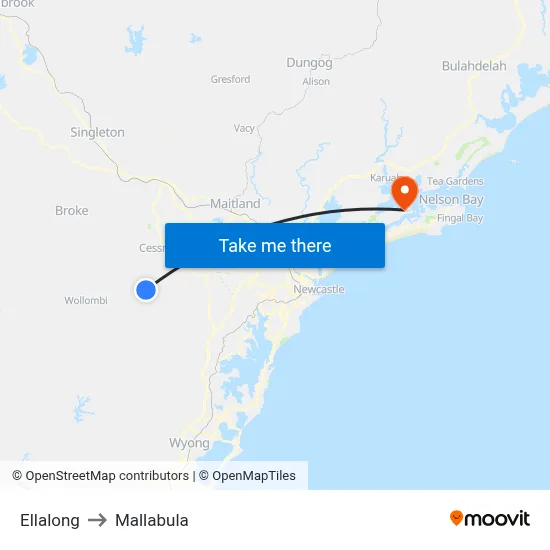 Ellalong to Mallabula map