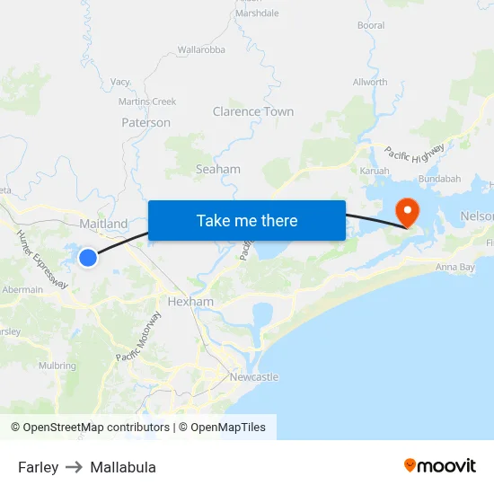 Farley to Mallabula map