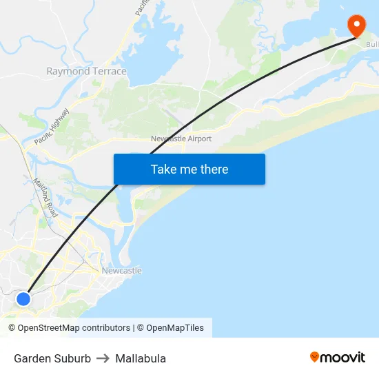 Garden Suburb to Mallabula map