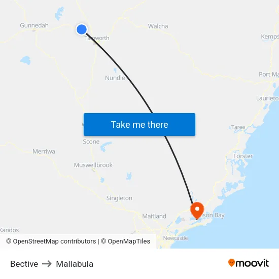 Bective to Mallabula map
