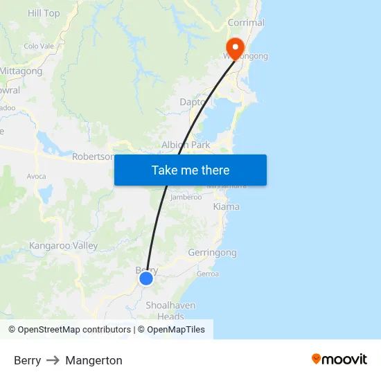 Berry to Mangerton map