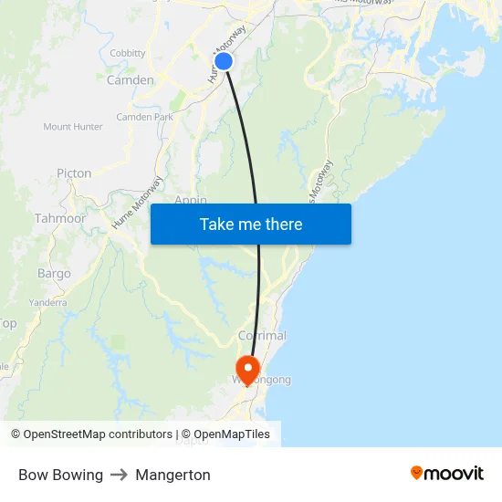 Bow Bowing to Mangerton map