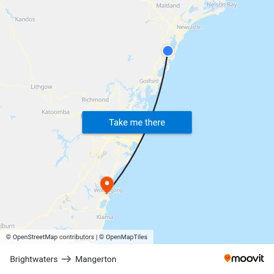 Brightwaters to Mangerton map