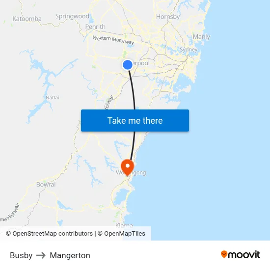 Busby to Mangerton map