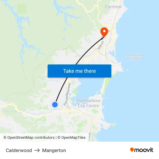 Calderwood to Mangerton map