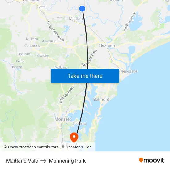 Maitland Vale to Mannering Park map