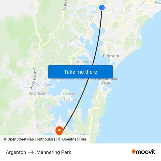 Argenton to Mannering Park map