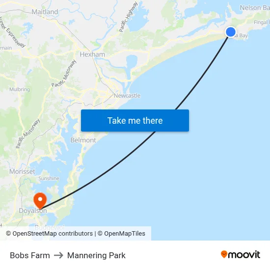 Bobs Farm to Mannering Park map