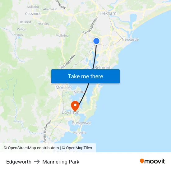 Edgeworth to Mannering Park map