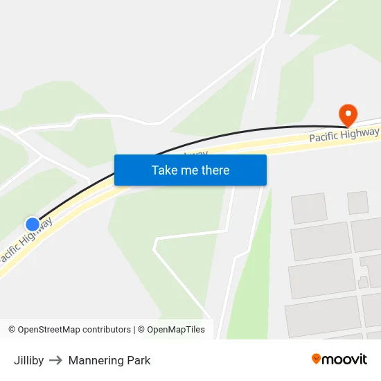 Jilliby to Mannering Park map