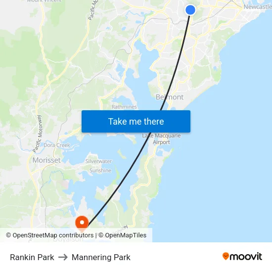 Rankin Park to Mannering Park map
