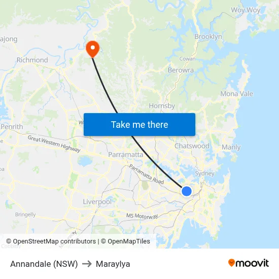 Annandale (NSW) to Maraylya map