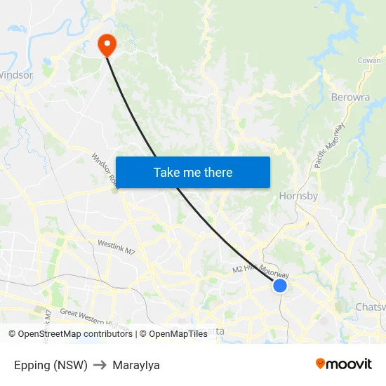 Epping (NSW) to Maraylya map