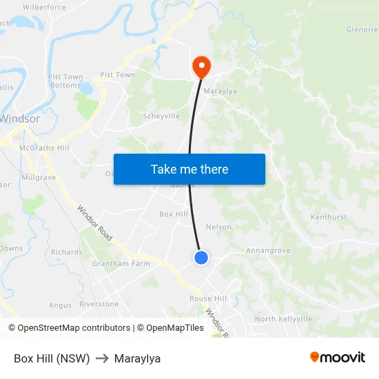 Box Hill (NSW) to Maraylya map