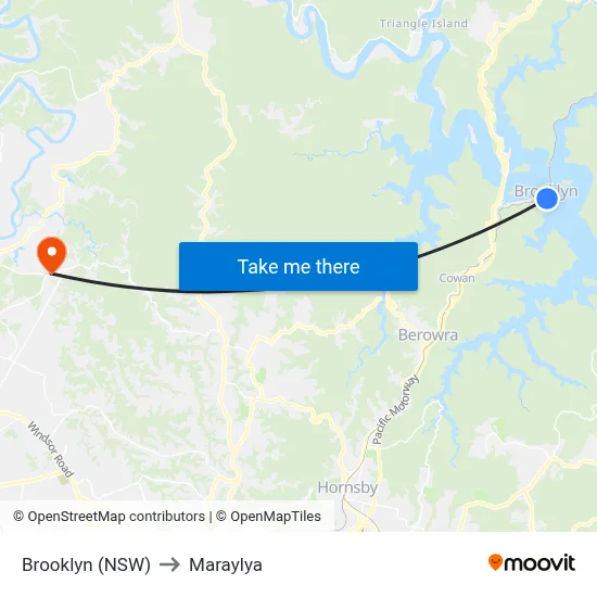 Brooklyn (NSW) to Maraylya map