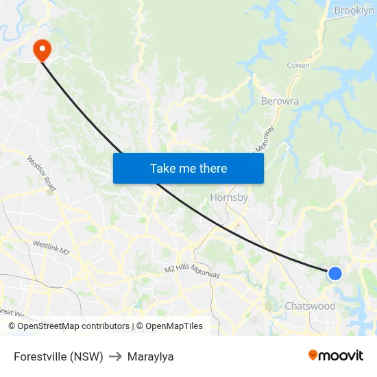 Forestville (NSW) to Maraylya map
