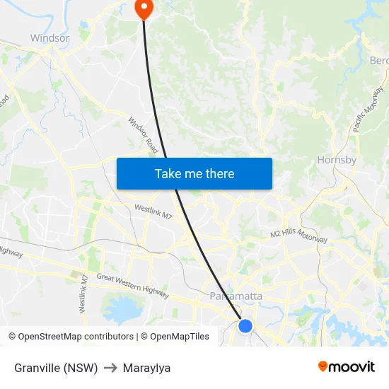 Granville (NSW) to Maraylya map