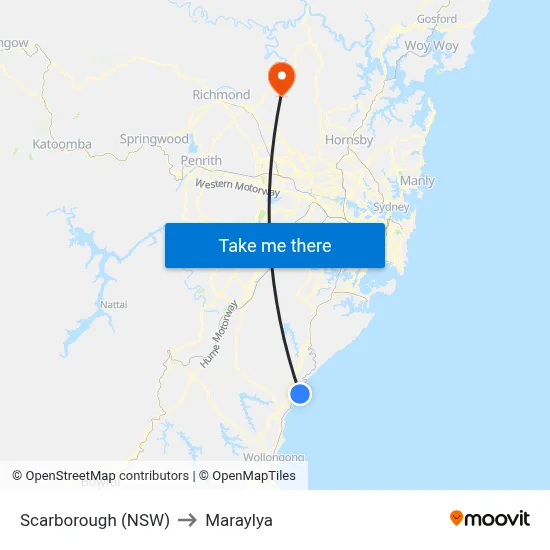 Scarborough (NSW) to Maraylya map