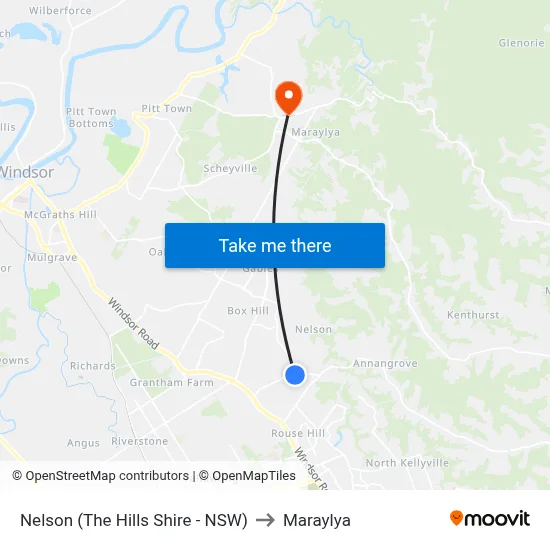 Nelson (The Hills Shire - NSW) to Maraylya map