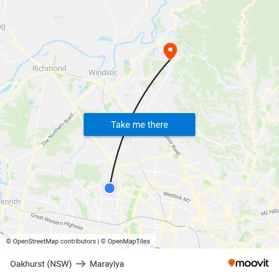 Oakhurst (NSW) to Maraylya map