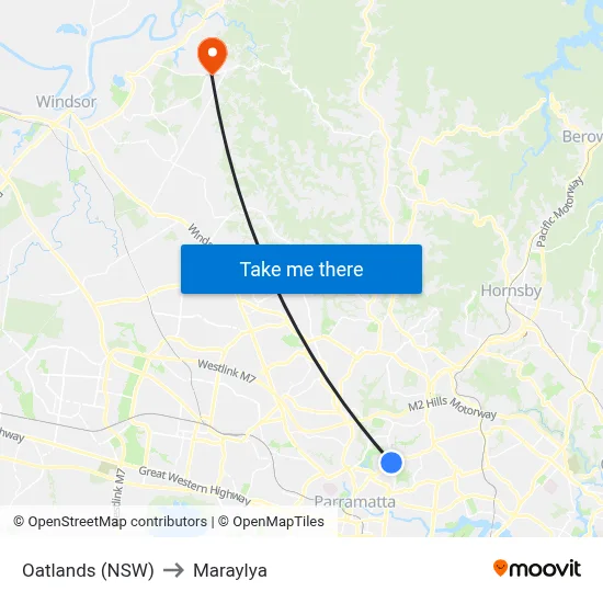Oatlands (NSW) to Maraylya map