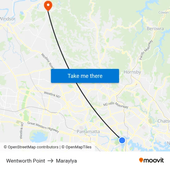 Wentworth Point to Maraylya map