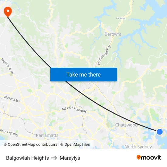 Balgowlah Heights to Maraylya map