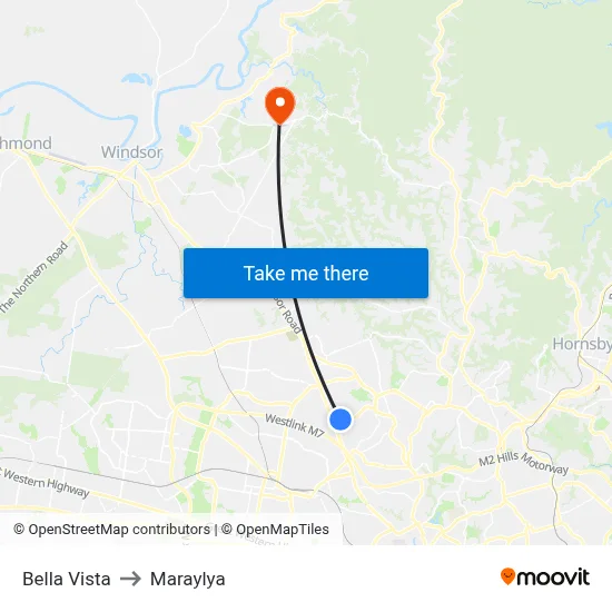 Bella Vista to Maraylya map