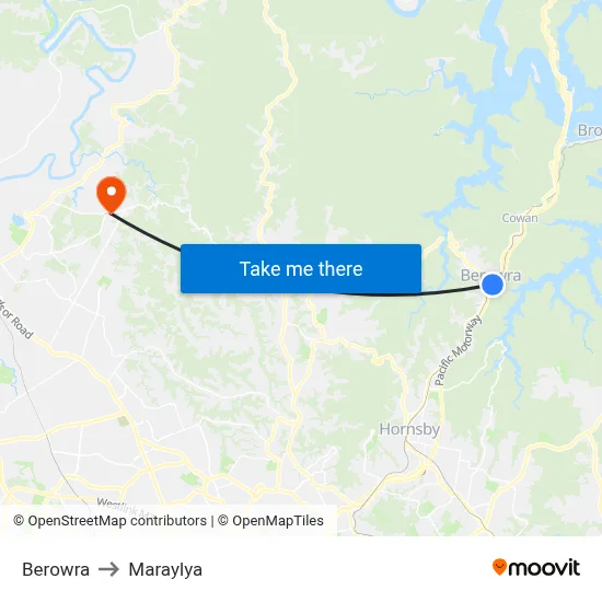 Berowra to Maraylya map