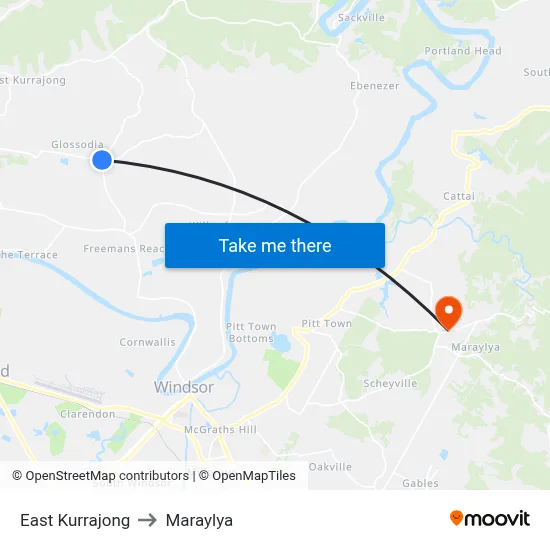 East Kurrajong to Maraylya map