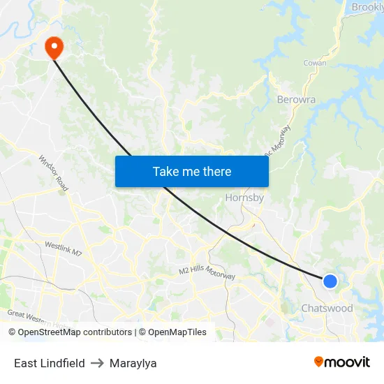 East Lindfield to Maraylya map