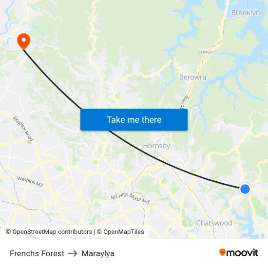 Frenchs Forest to Maraylya map